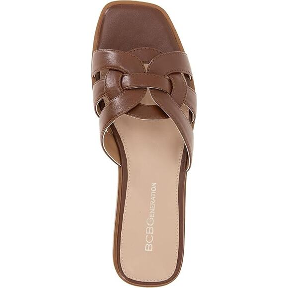 NEW BCBGeneration Women's Meltem Flat Sandal Sugar Almond Size 6M Slip On - Picture 5 of 5